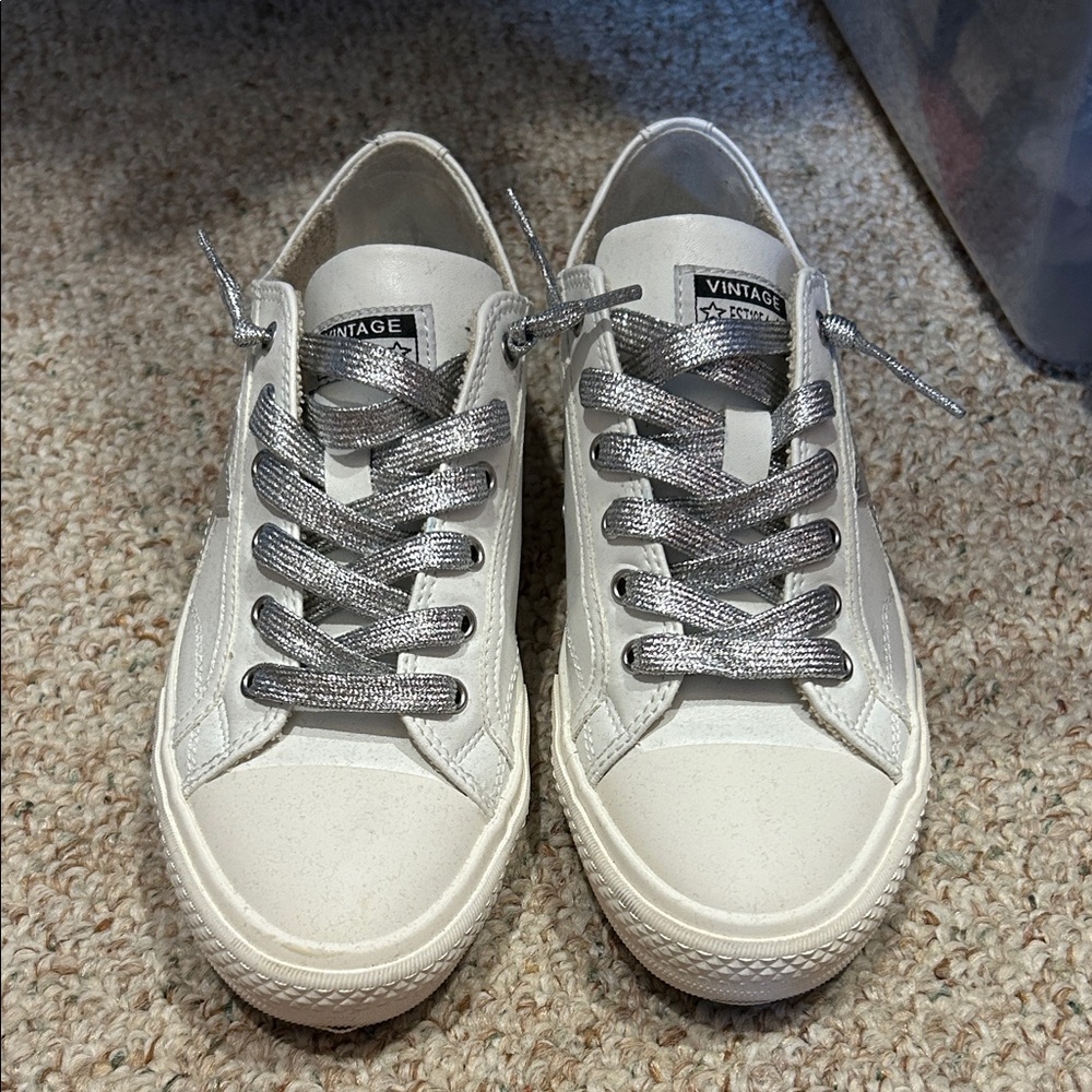 Vintage Havana White and Silver Sneakers